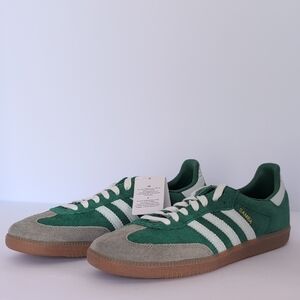 Adidas Samba OG Green and Gray Sneakers